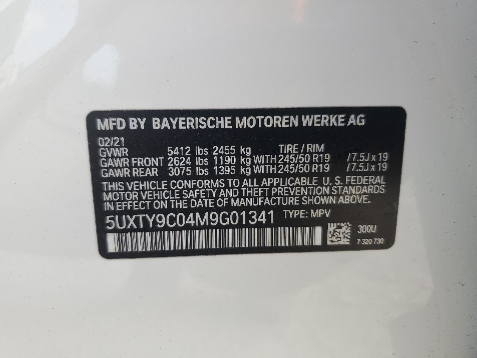 5UXTY9C04M9G01341 2021 BMW X3 xDrivem40I