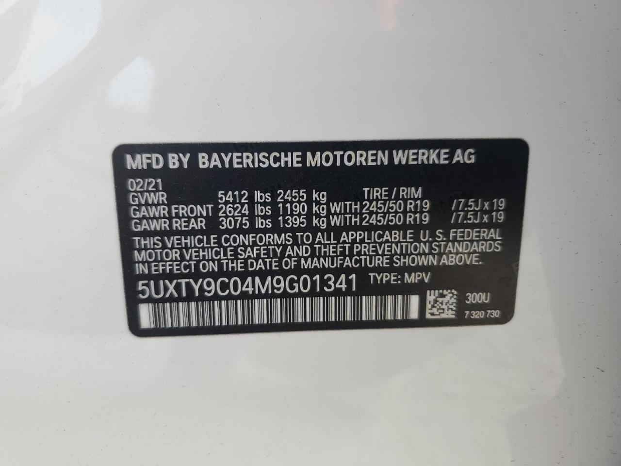 5UXTY9C04M9G01341 2021 BMW X3 - Image 13