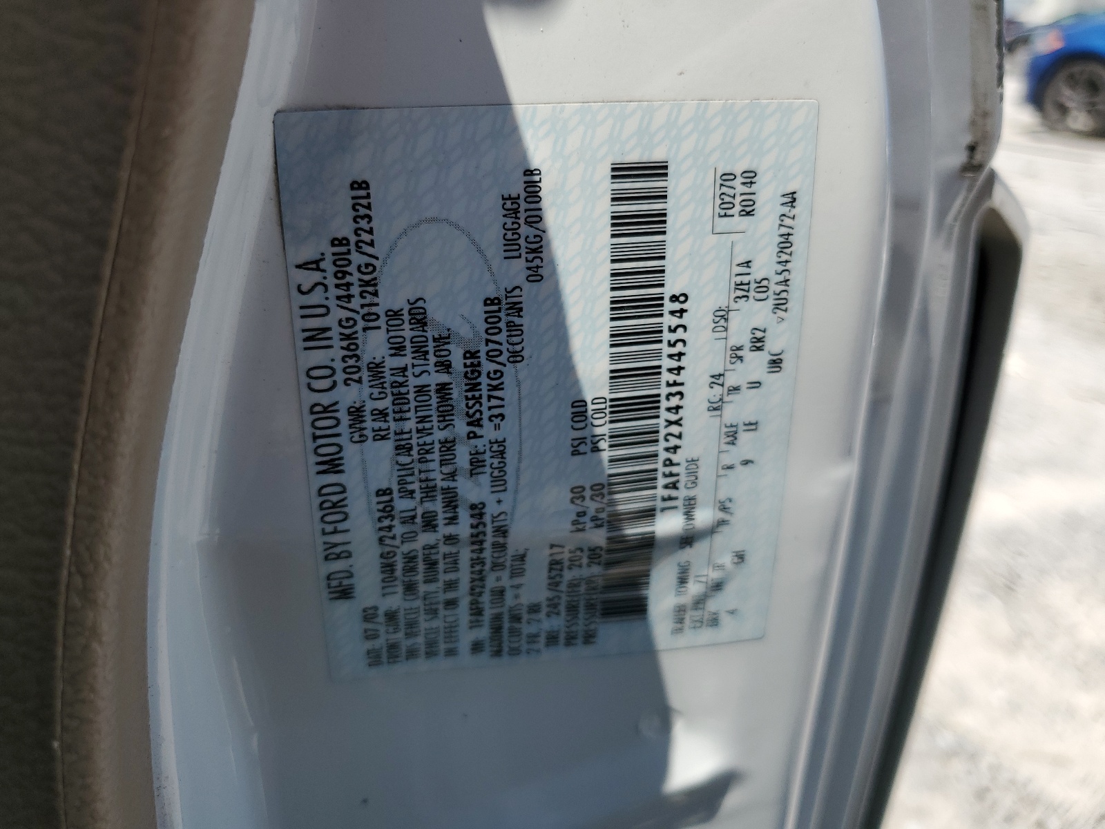 1FAFP42X43F445548 2003 Ford Mustang Gt