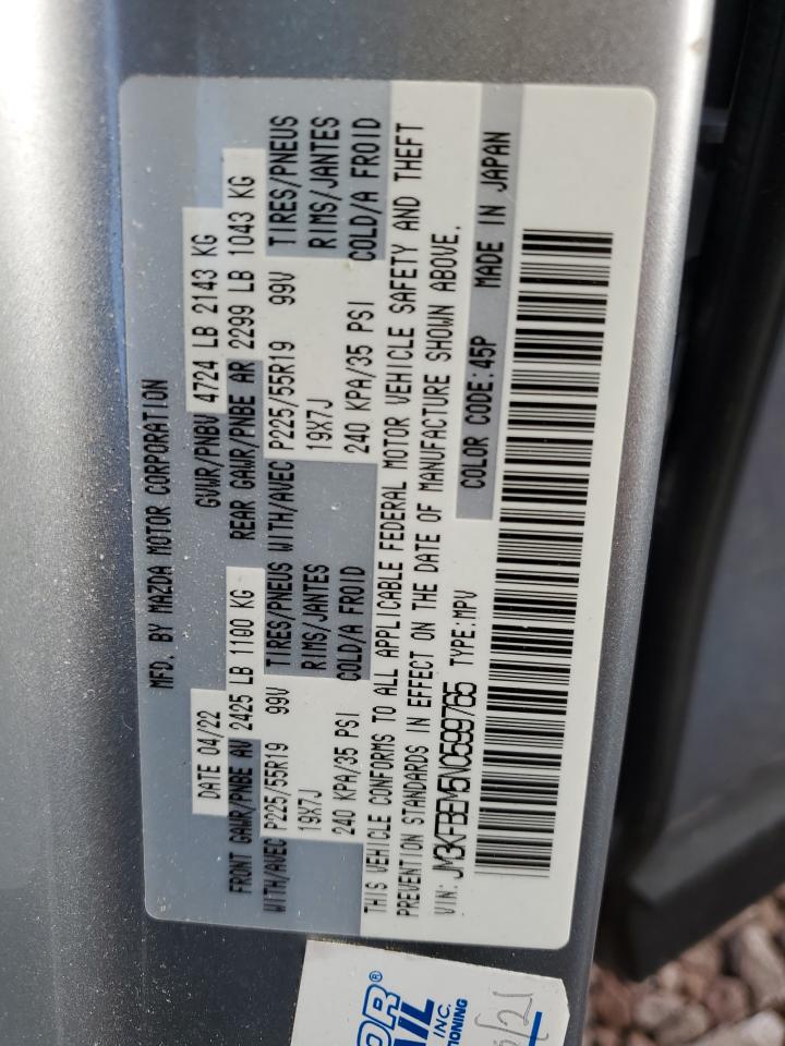 2022 Mazda Cx-5 Premium Plus VIN: JM3KFBEM5N0599765 Lot: 66754534