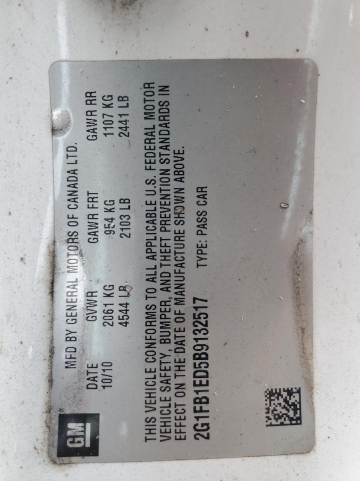 2011 Chevrolet Camaro Lt VIN: 2G1FB1ED5B9132517 Lot: 65465444