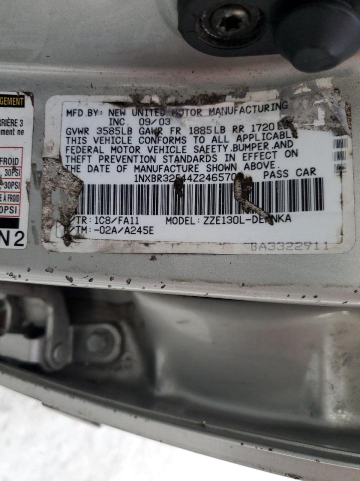 2004 Toyota Corolla Ce VIN: 1NXBR32E44Z246570 Lot: 68253564