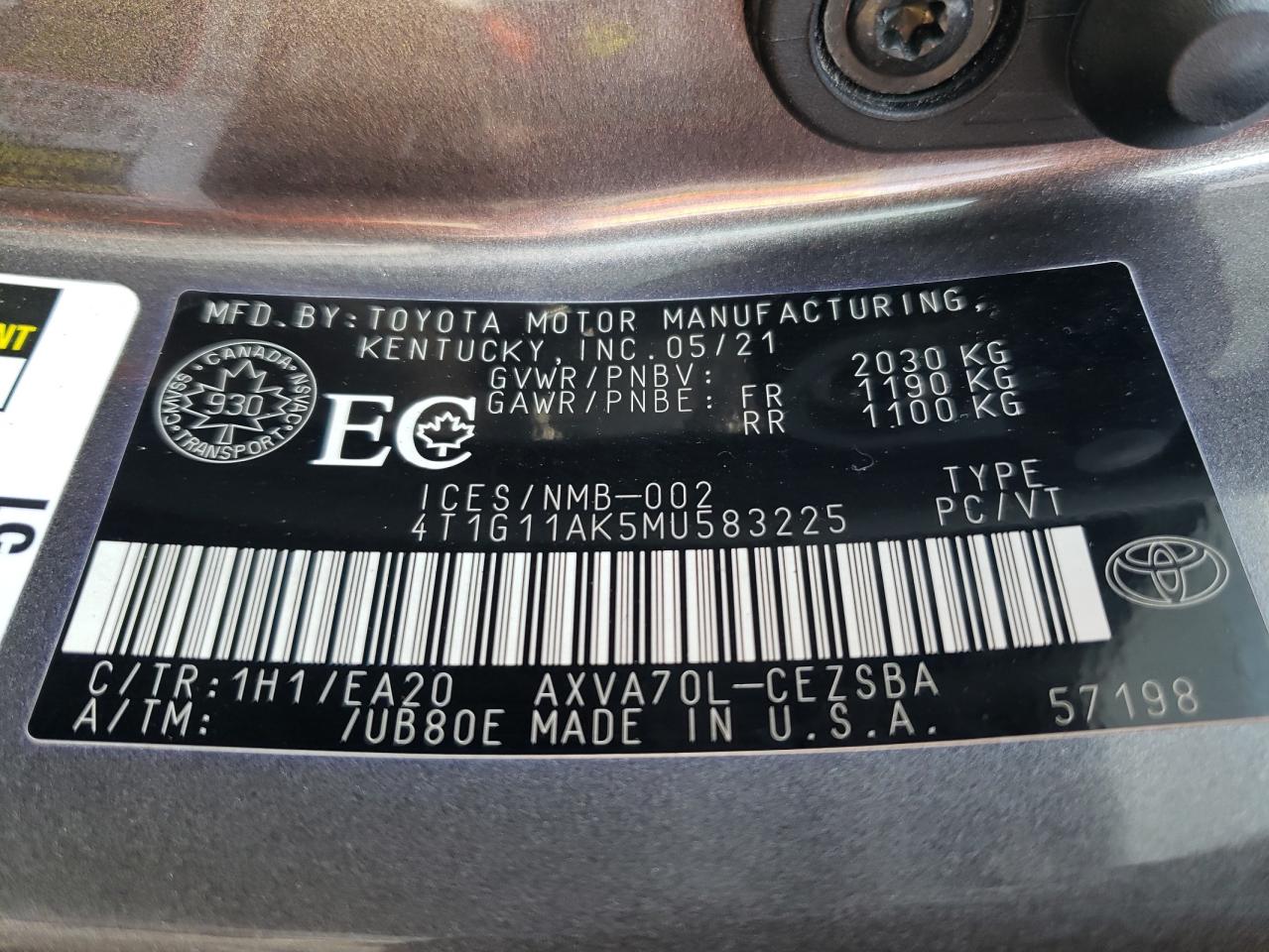 2021 Toyota Camry - Image 12