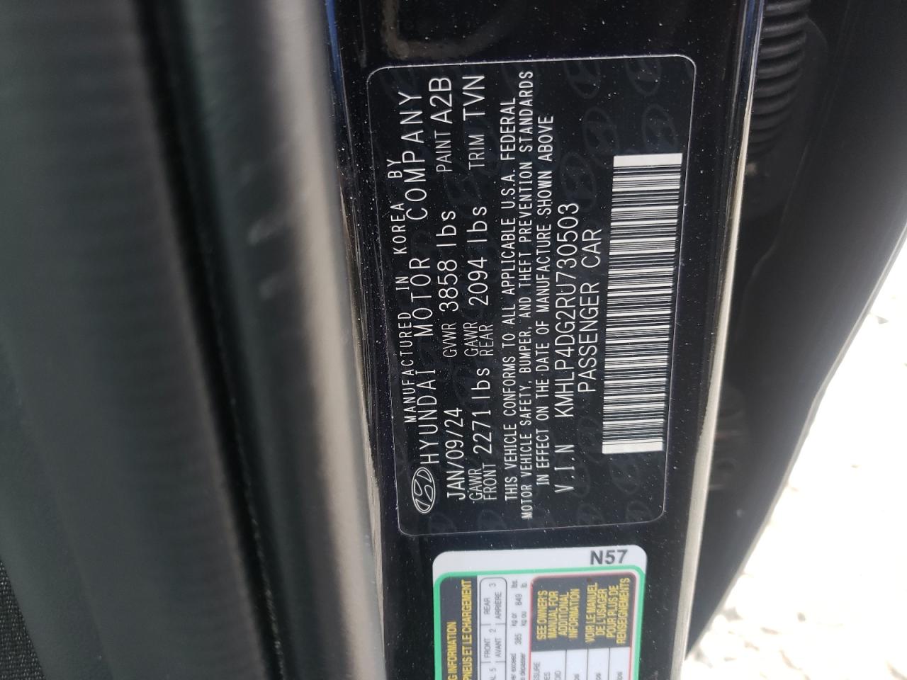 2024 Hyundai Elantra Limited VIN: KMHLP4DG2RU730503 Lot: 67916914