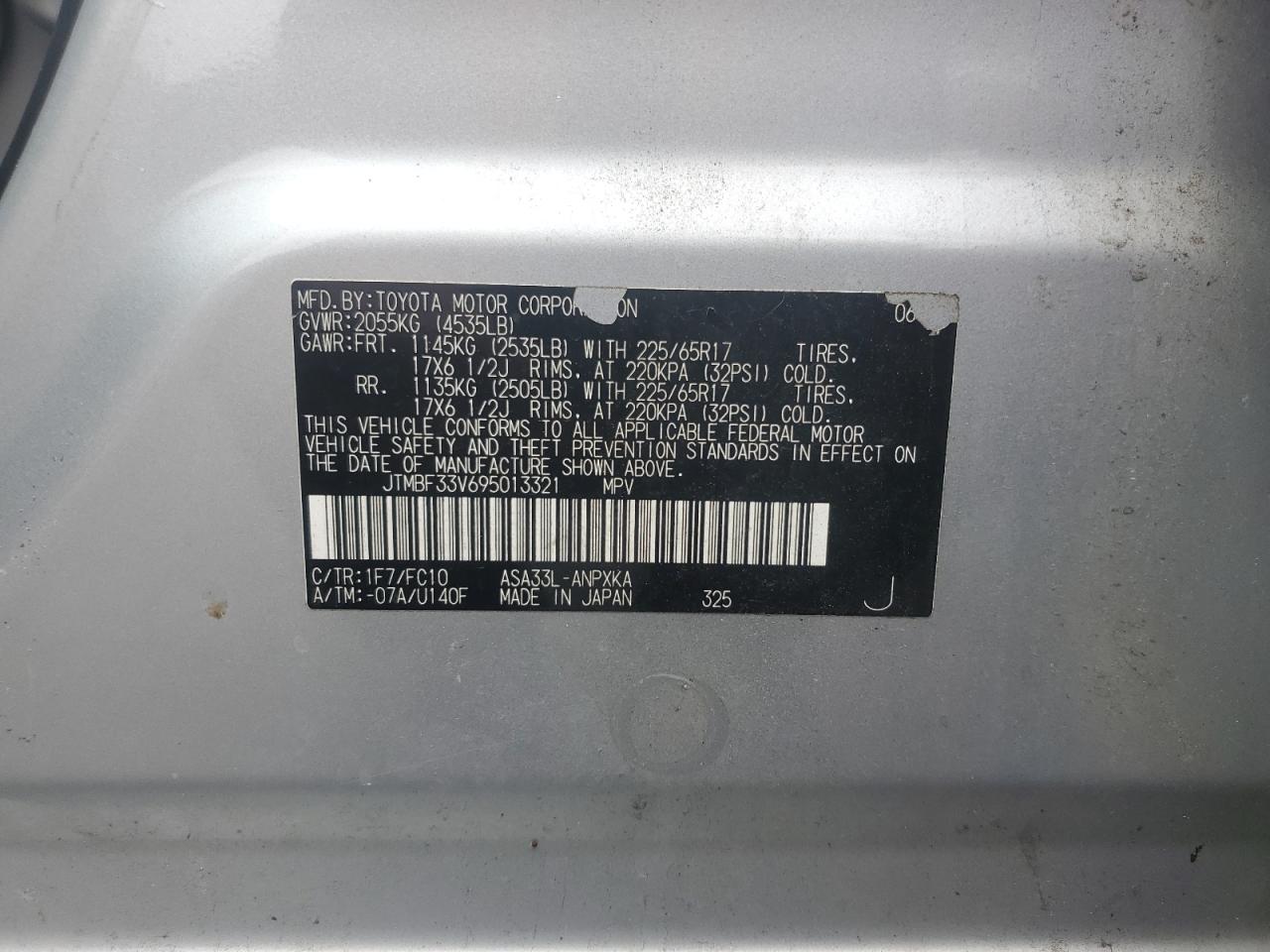 2009 Toyota Rav4 VIN: JTMBF33V695013321 Lot: 67480244