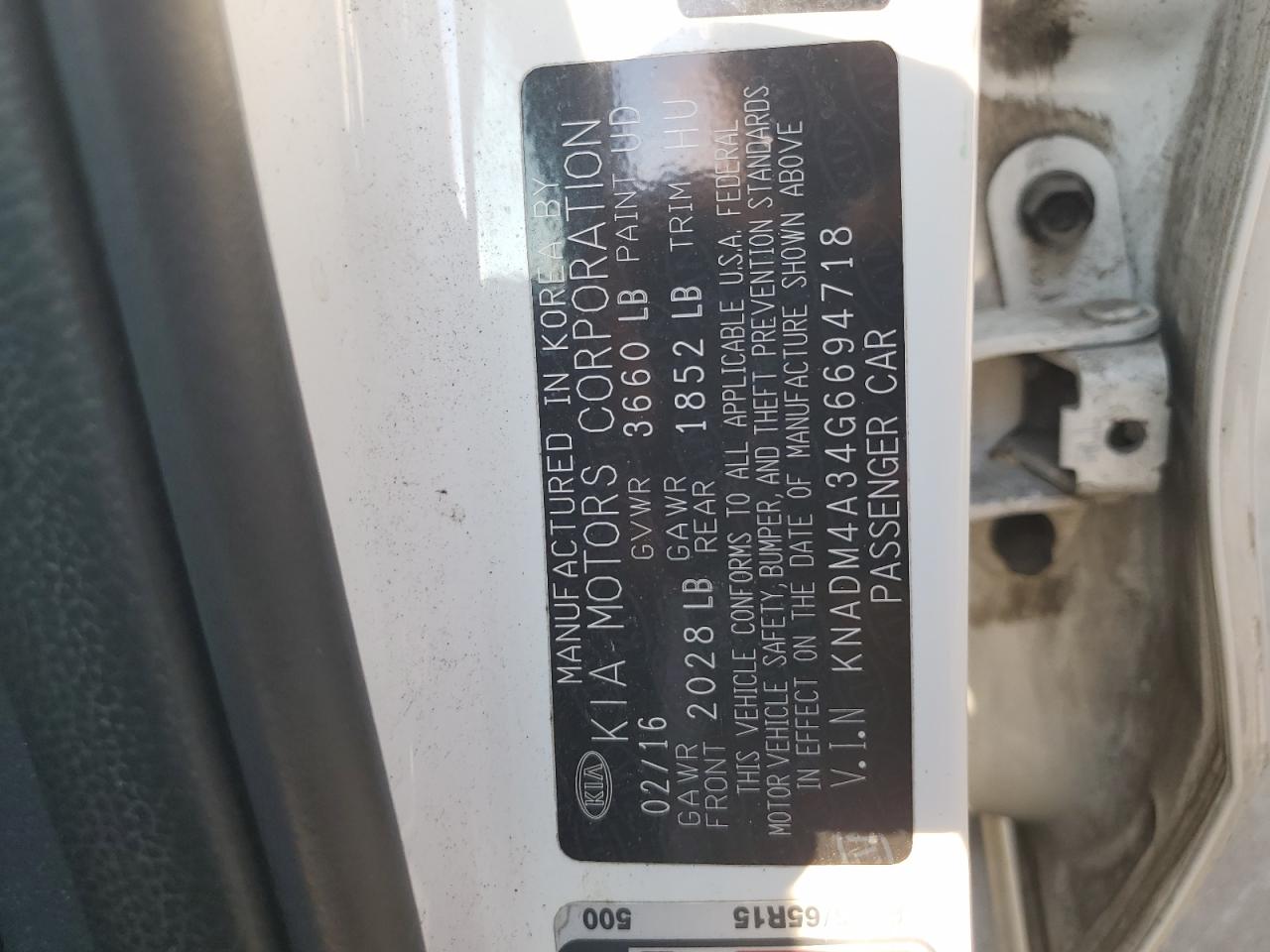 KNADM4A34G6694718 2016 Kia Rio Lx