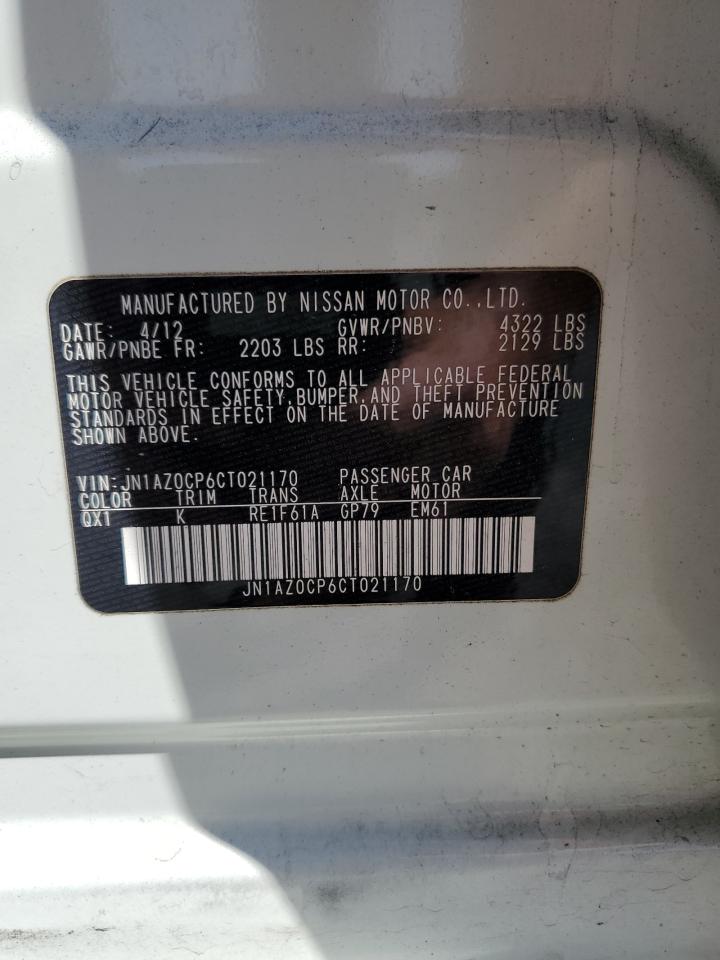 2012 Nissan Leaf Sv VIN: JN1AZ0CP6CT021170 Lot: 69015064