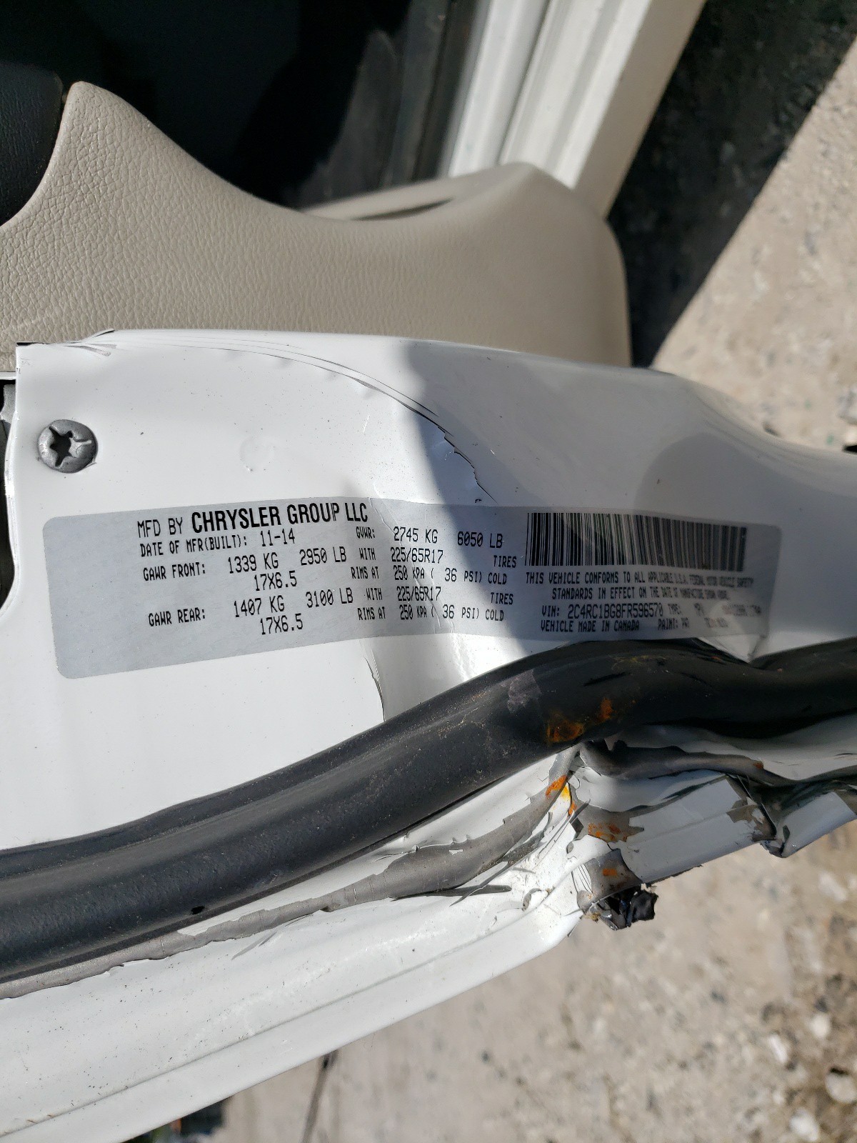 2C4RC1BG8FR596570 2015 Chrysler Town & Country Touring