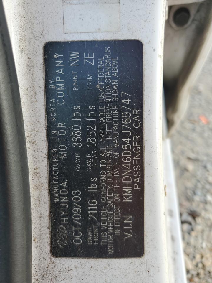 2004 Hyundai Elantra Gls VIN: KMHDN46D84U769747 Lot: 65783774