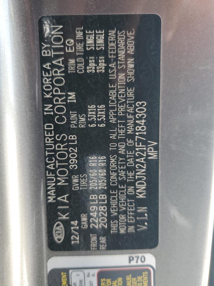 2015 Kia Soul VIN: KNDJN2A21F7184303 Lot: 65511984