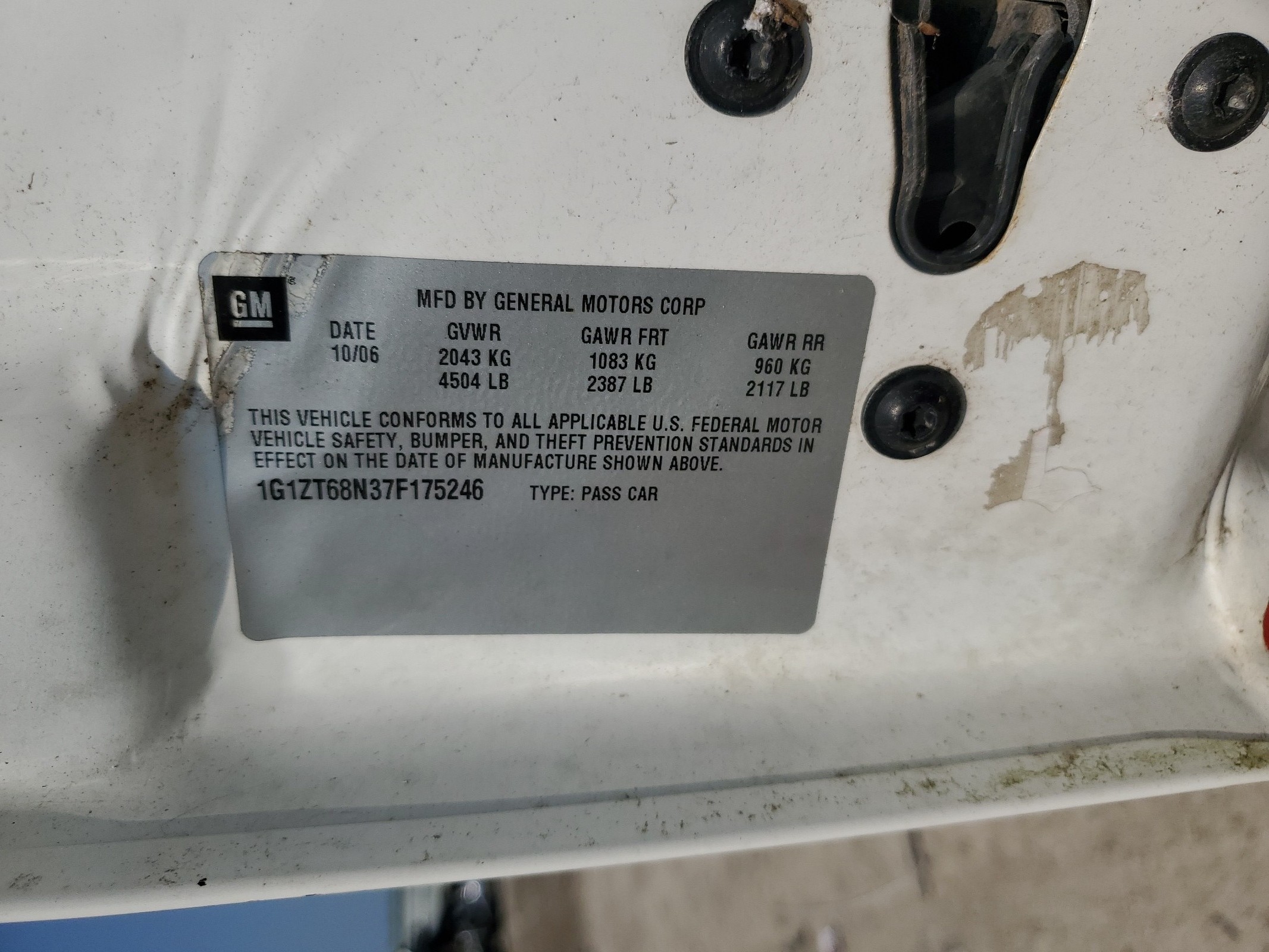 1G1ZT68N37F175246 2007 Chevrolet Malibu Maxx Lt