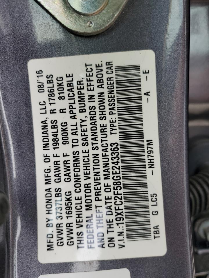 19XFC2F58GE243363 2016 Honda Civic Lx