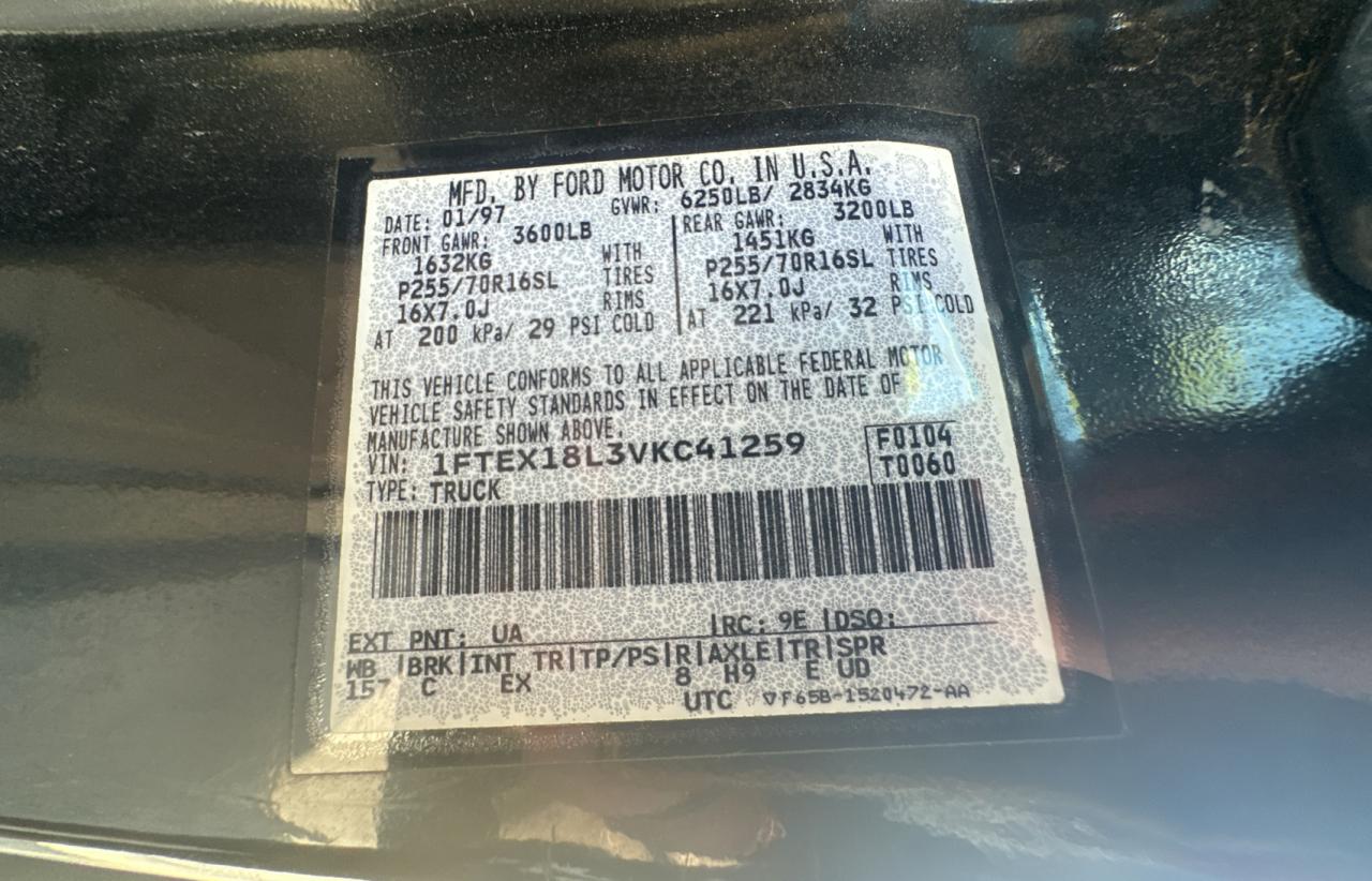 1997 Ford F150 VIN: 1FTEX18L3VKC41259 Lot: 67608374