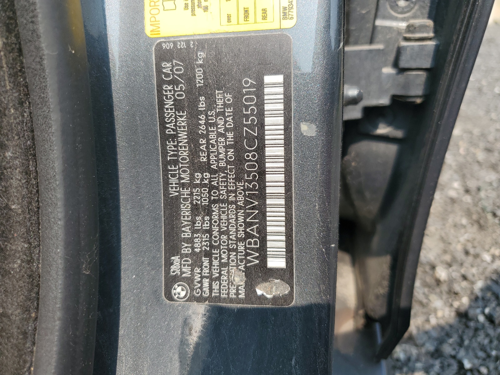 WBANV13508CZ55019 2008 BMW 528 Xi