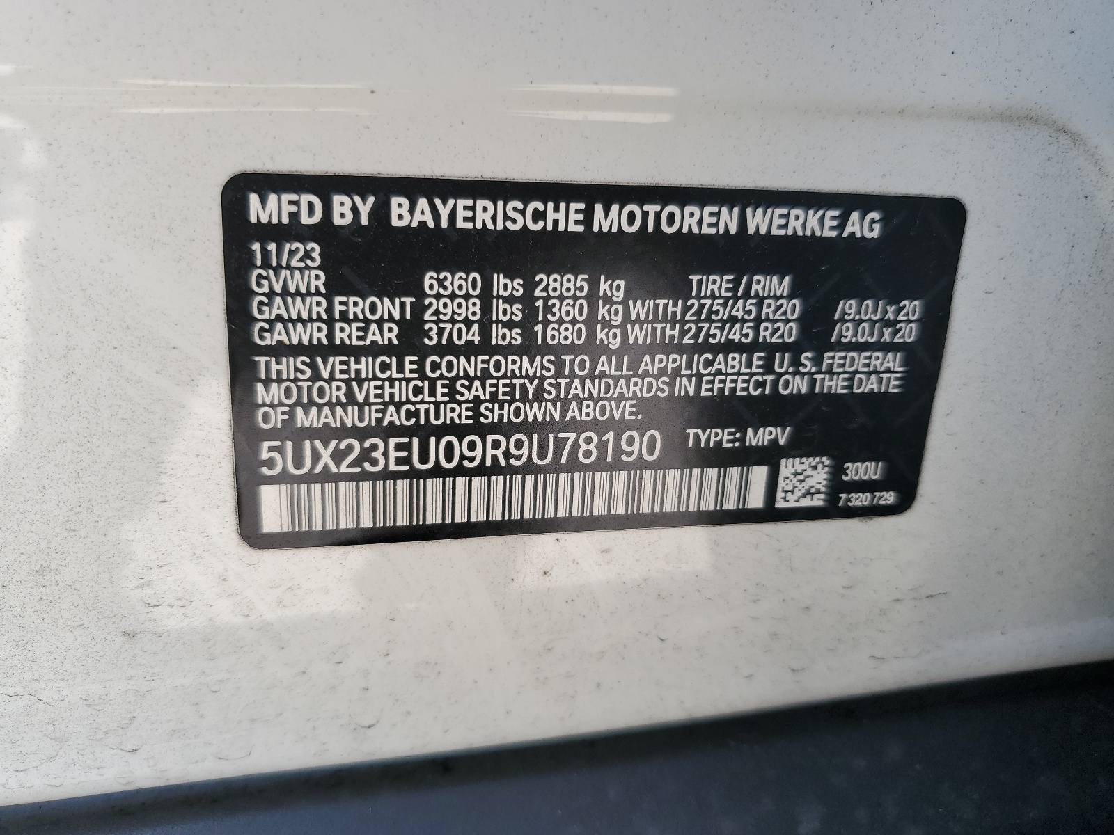 5UX23EU09R9U78190 2024 BMW X5 xDrive40I