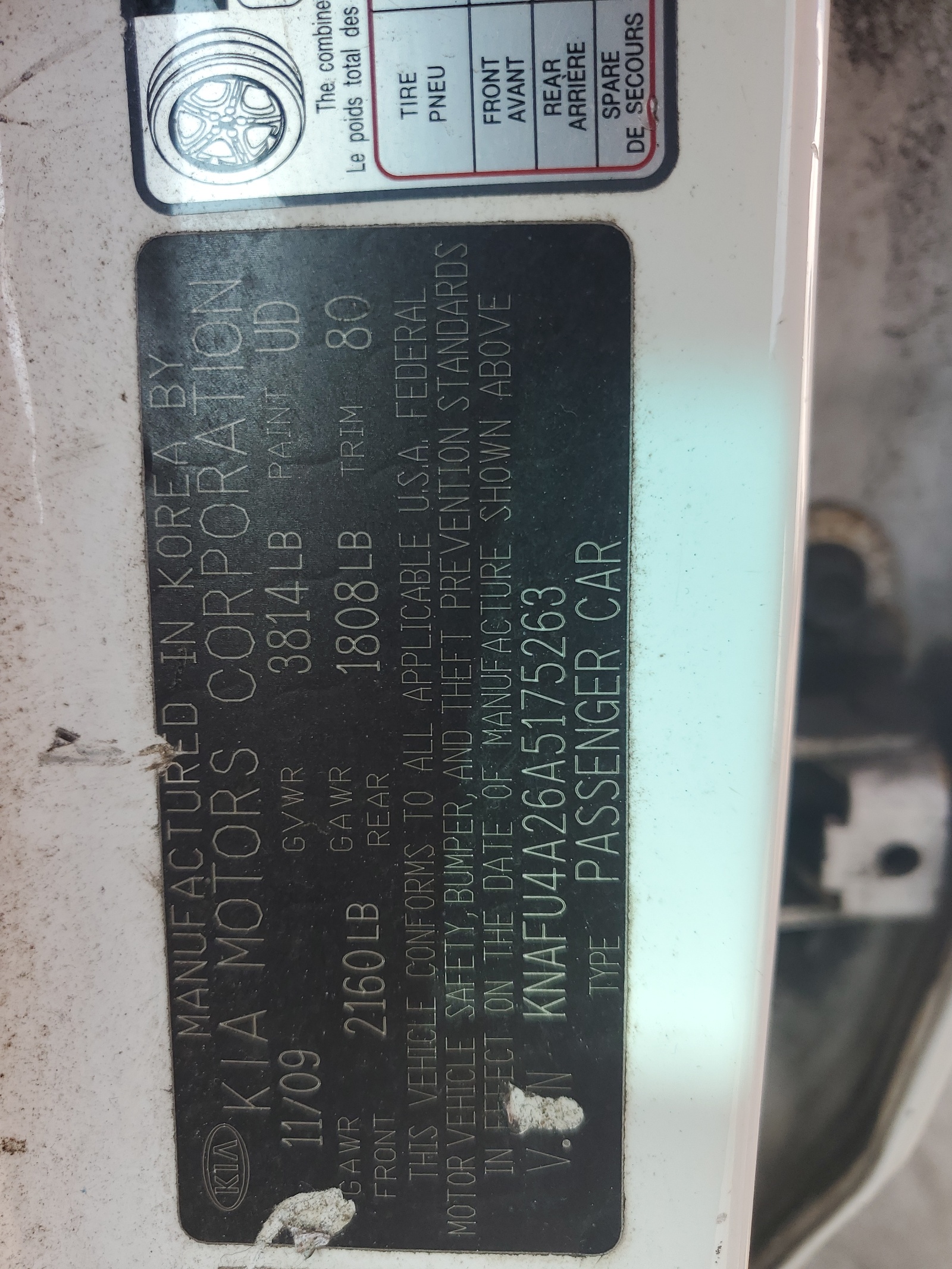 KNAFU4A26A5175263 2010 Kia Forte Ex