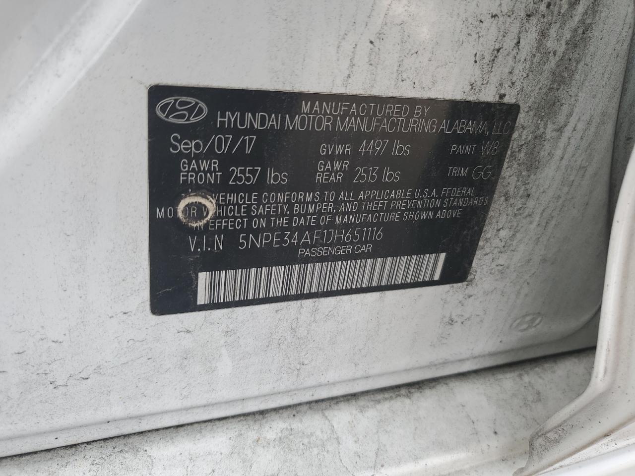 5NPE34AF1JH651116 2018 Hyundai Sonata Sport