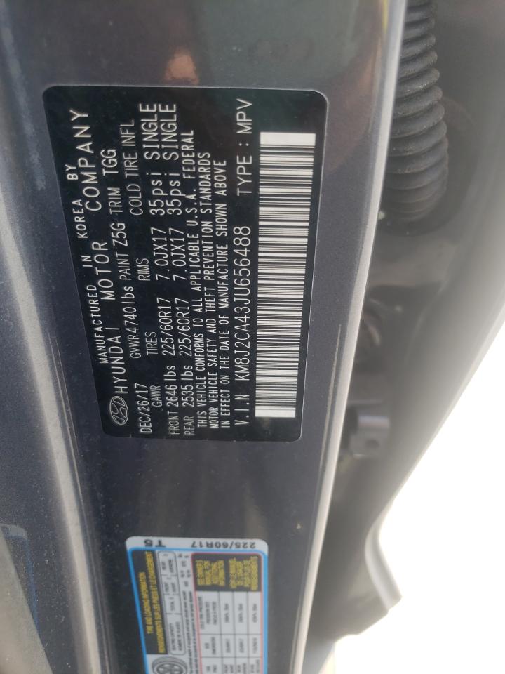 2018 Hyundai Tucson Se VIN: KM8J2CA43JU656488 Lot: 65173214