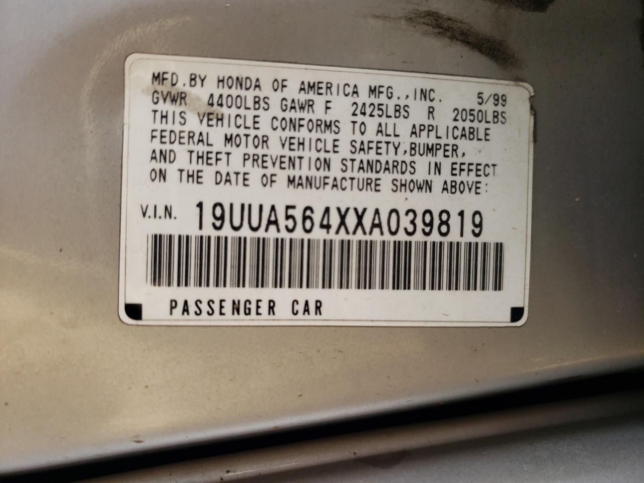 19UUA564XXA039819 1999 Acura 3.2Tl