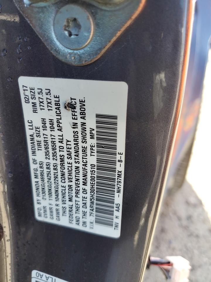 2017 Honda Cr-V Lx VIN: 7FARW5H30HE001510 Lot: 68488814