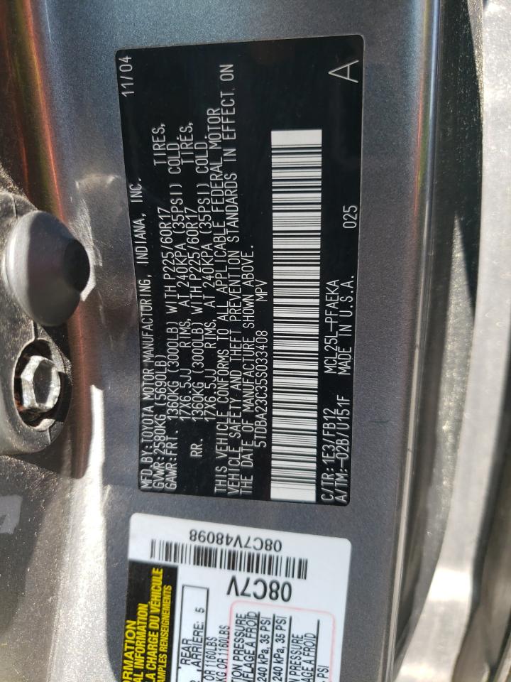 5TDBA23C35S033408 2005 Toyota Sienna Le