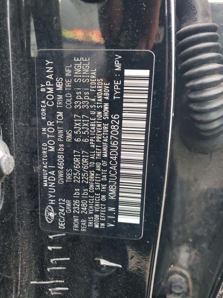 2013 Hyundai Tucson Gls VIN: KM8JUCAC4DU670826 Lot: 65599144