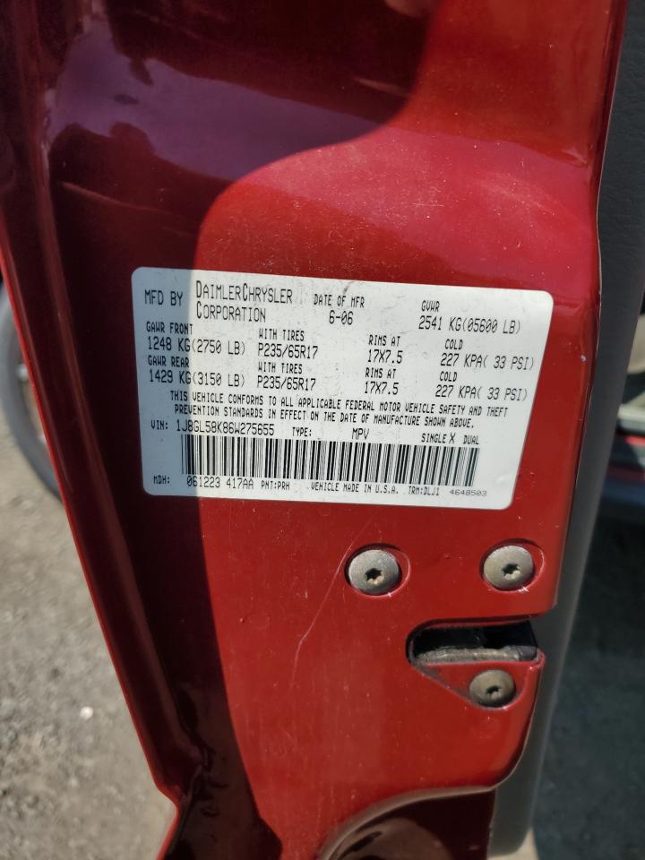 1J8GL58K86W275655 2006 Jeep Liberty Limited