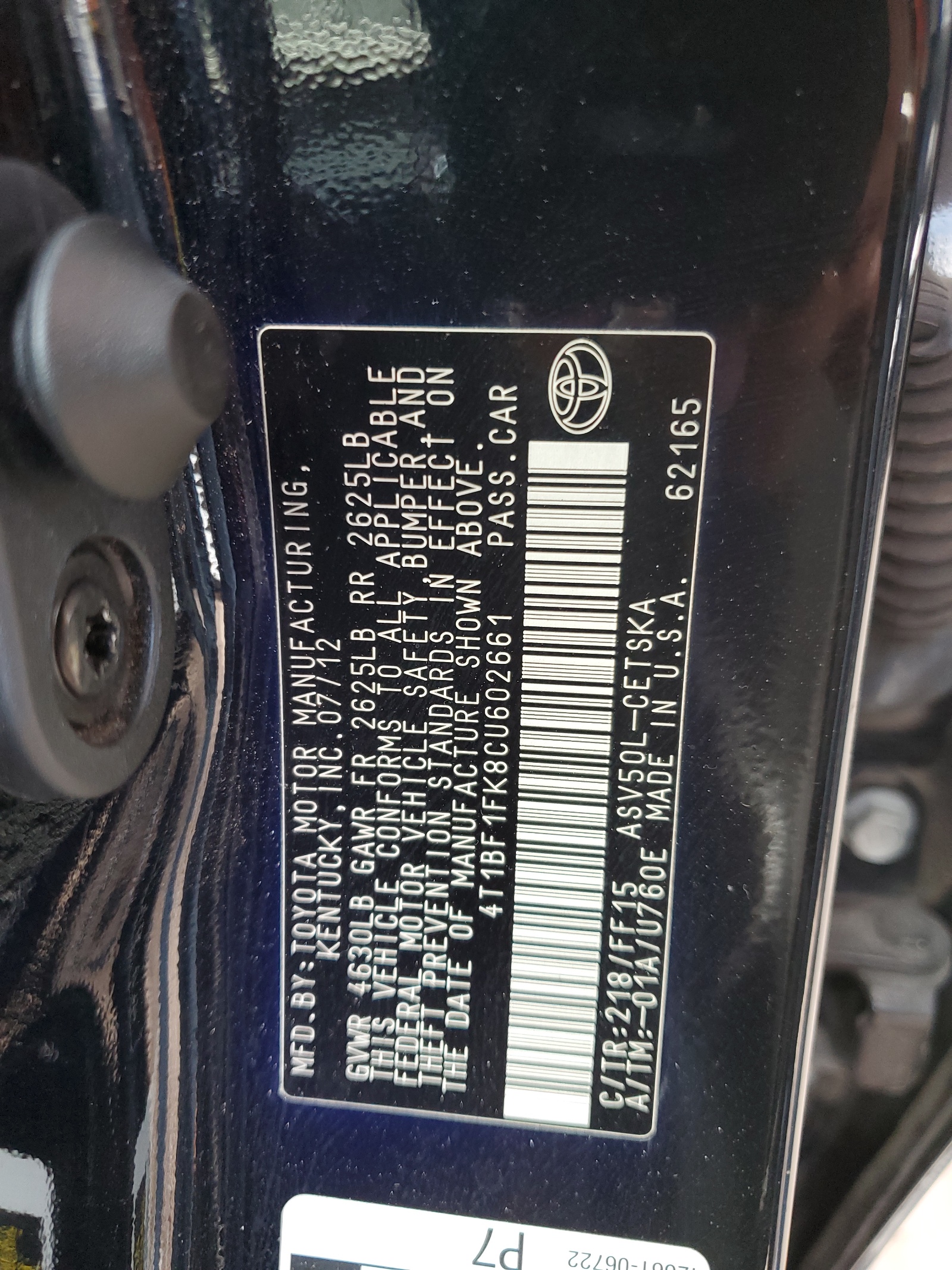 4T1BF1FK8CU602661 2018 Toyota Camry Base