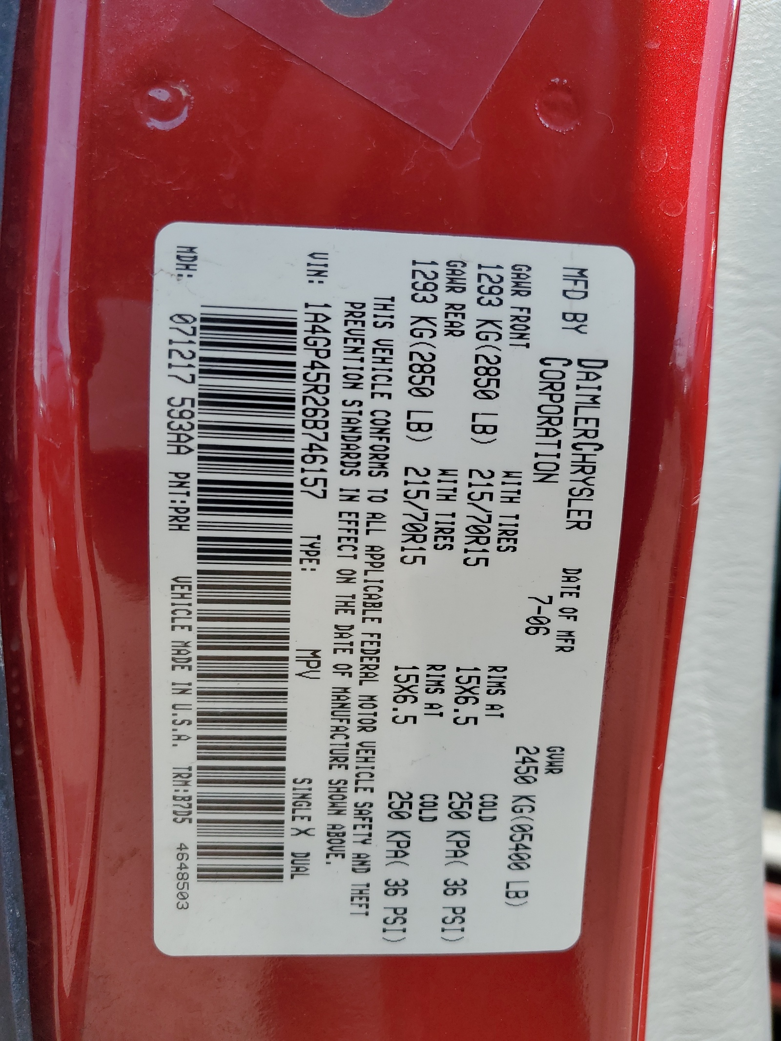 1A4GP45R26B746157 2006 Chrysler Town & Country