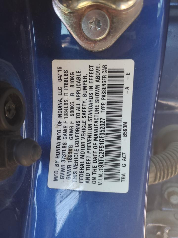 19XFC2F51GE052027 2016 HONDA CIVIC - Image 14