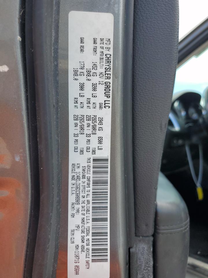 2013 Dodge Durango Crew VIN: 1C4RDJDG6DC608909 Lot: 66021974