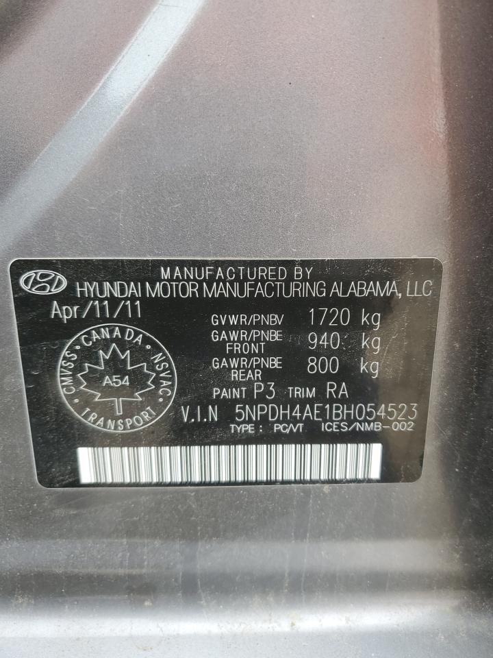 2011 Hyundai Elantra Gls VIN: 5NPDH4AE1BH054523 Lot: 68745524