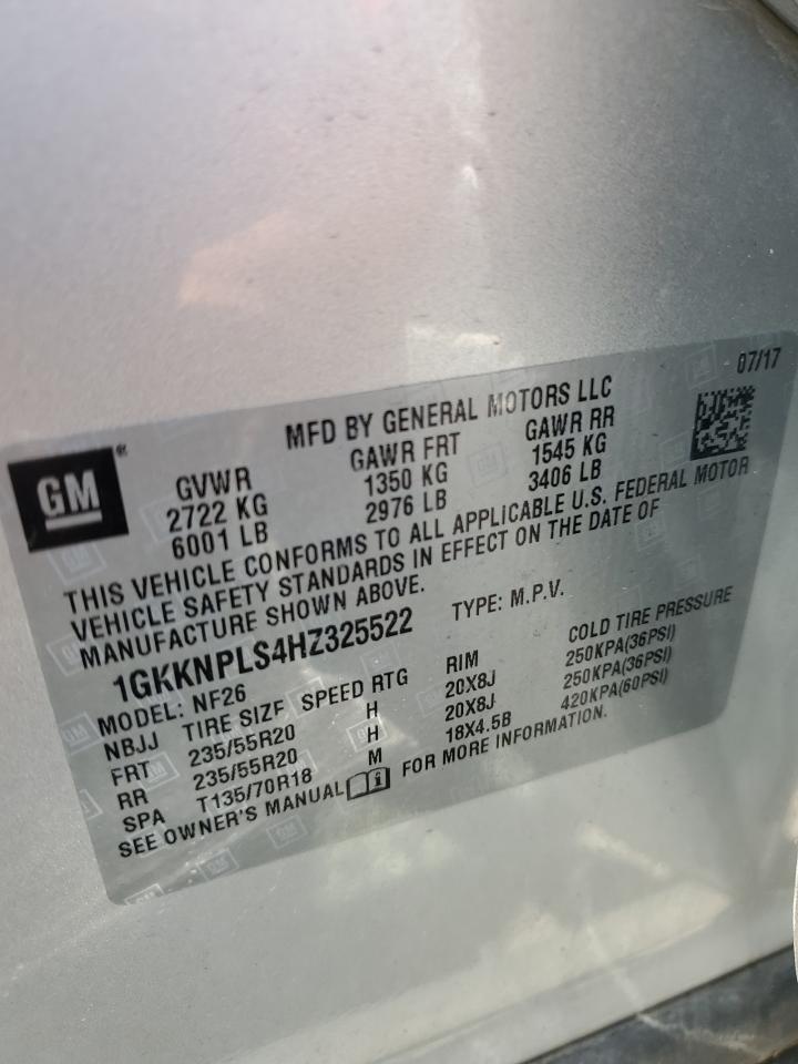 1GKKNPLS4HZ325522 2017 GMC Acadia Denali