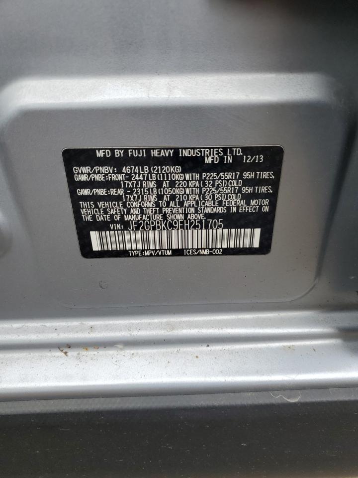 2014 Subaru Xv Crosstrek 2.0I Hybrid Touring VIN: JF2GPBKC9EH251705 Lot: 66398094