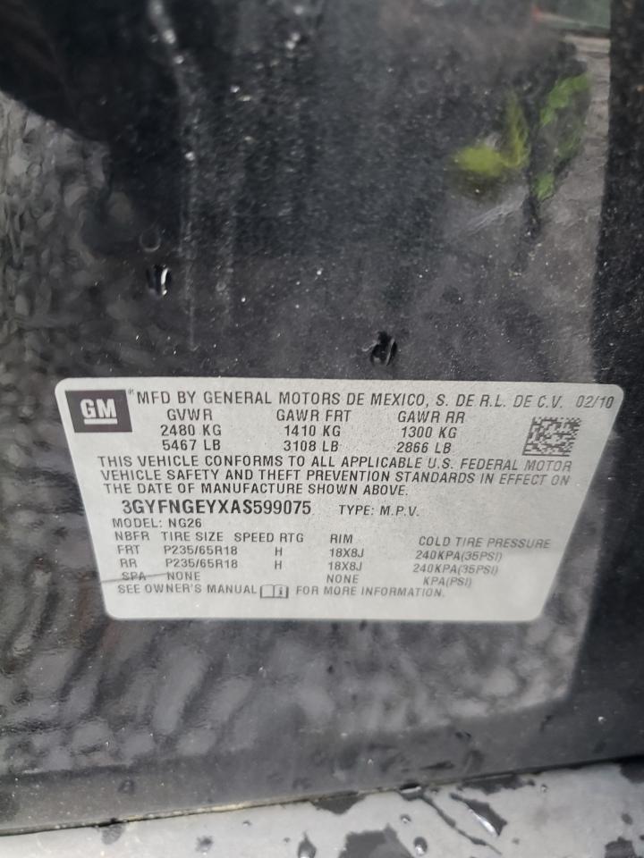 3GYFNGEYXAS599075 2010 Cadillac Srx