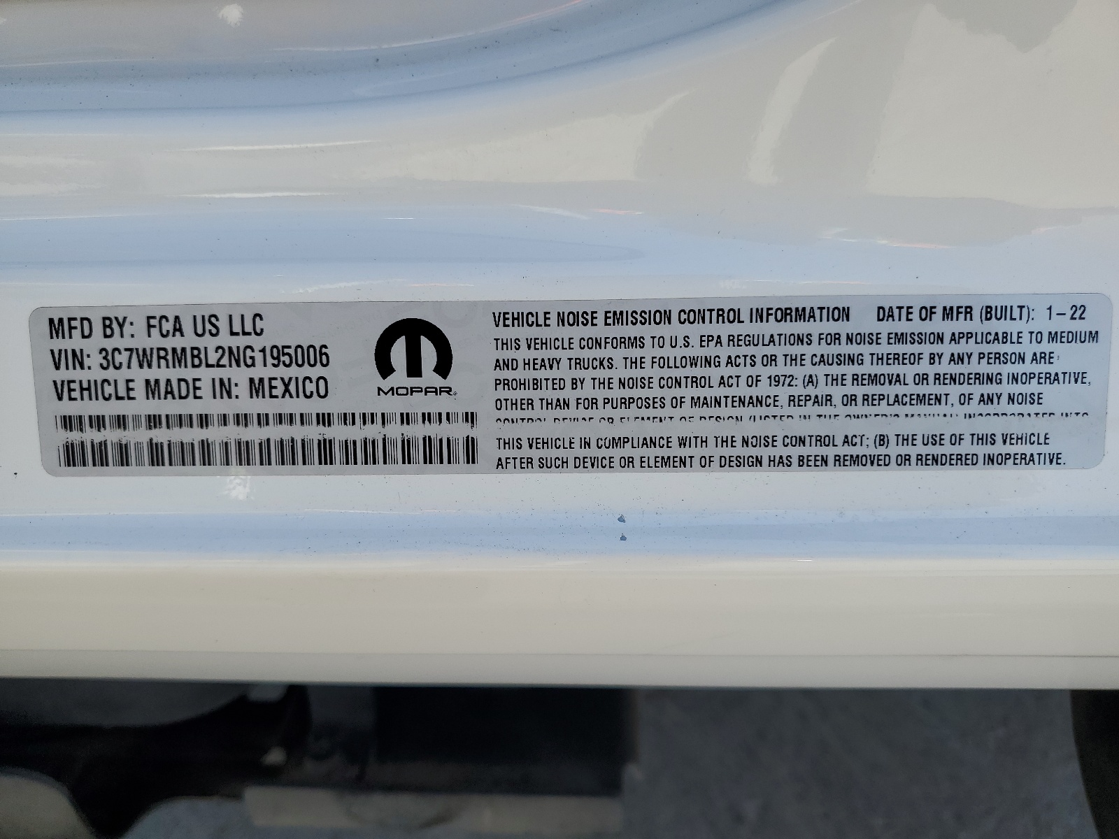 3C7WRMBL2NG195006 2022 Ram 5500