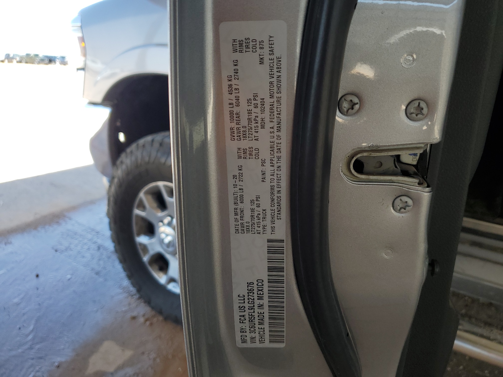 3C6UR5FL9LG273676 2020 Ram 2500 Laramie