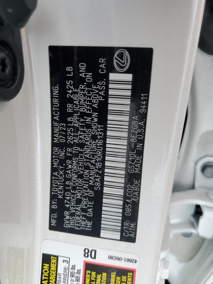 2024 Lexus Es 350 Base VIN: 58AFZ1B10RU161311 Lot: 66497214