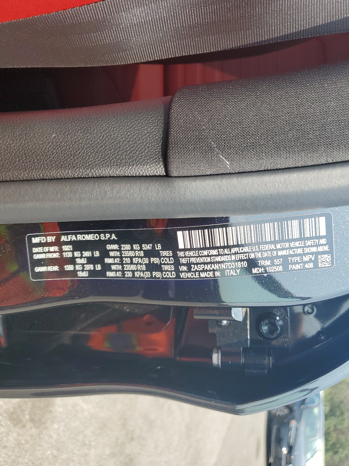 ZASPAKAN1N7D31810 2022 Alfa Romeo Stelvio