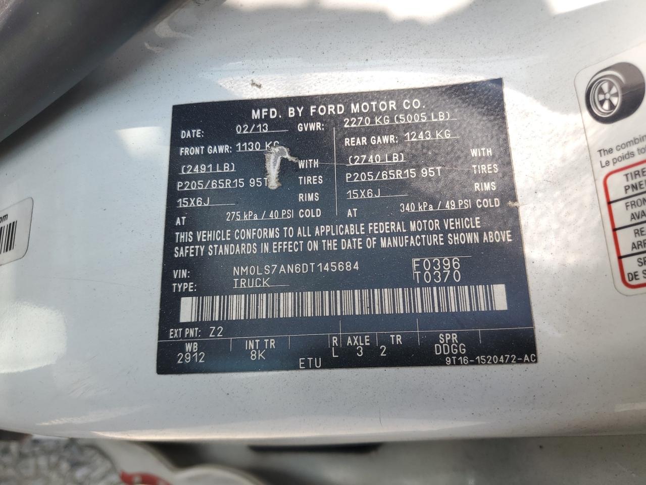 NM0LS7AN6DT145684 2013 Ford Transit Connect Xl