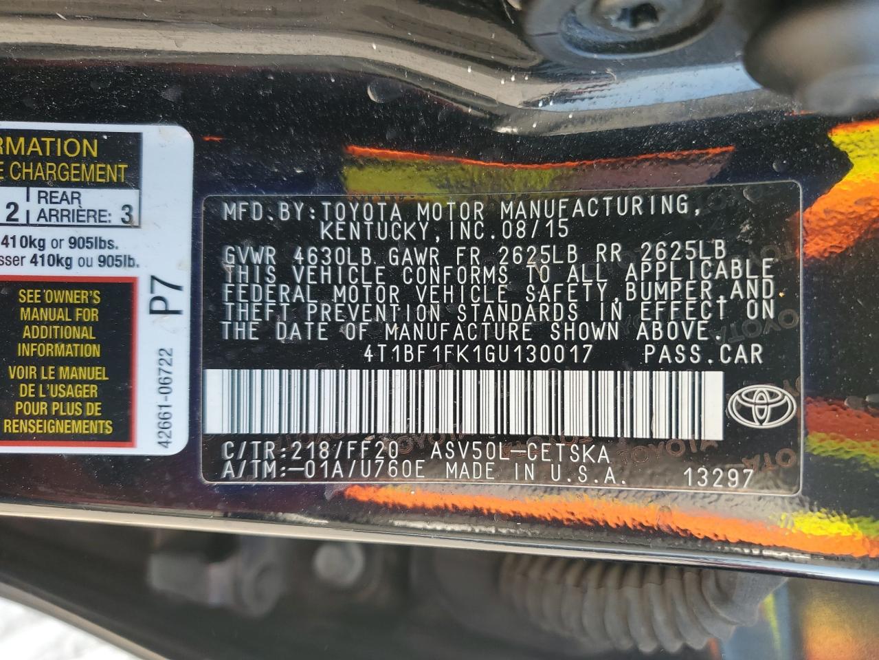 2016 Toyota Camry - Image 12