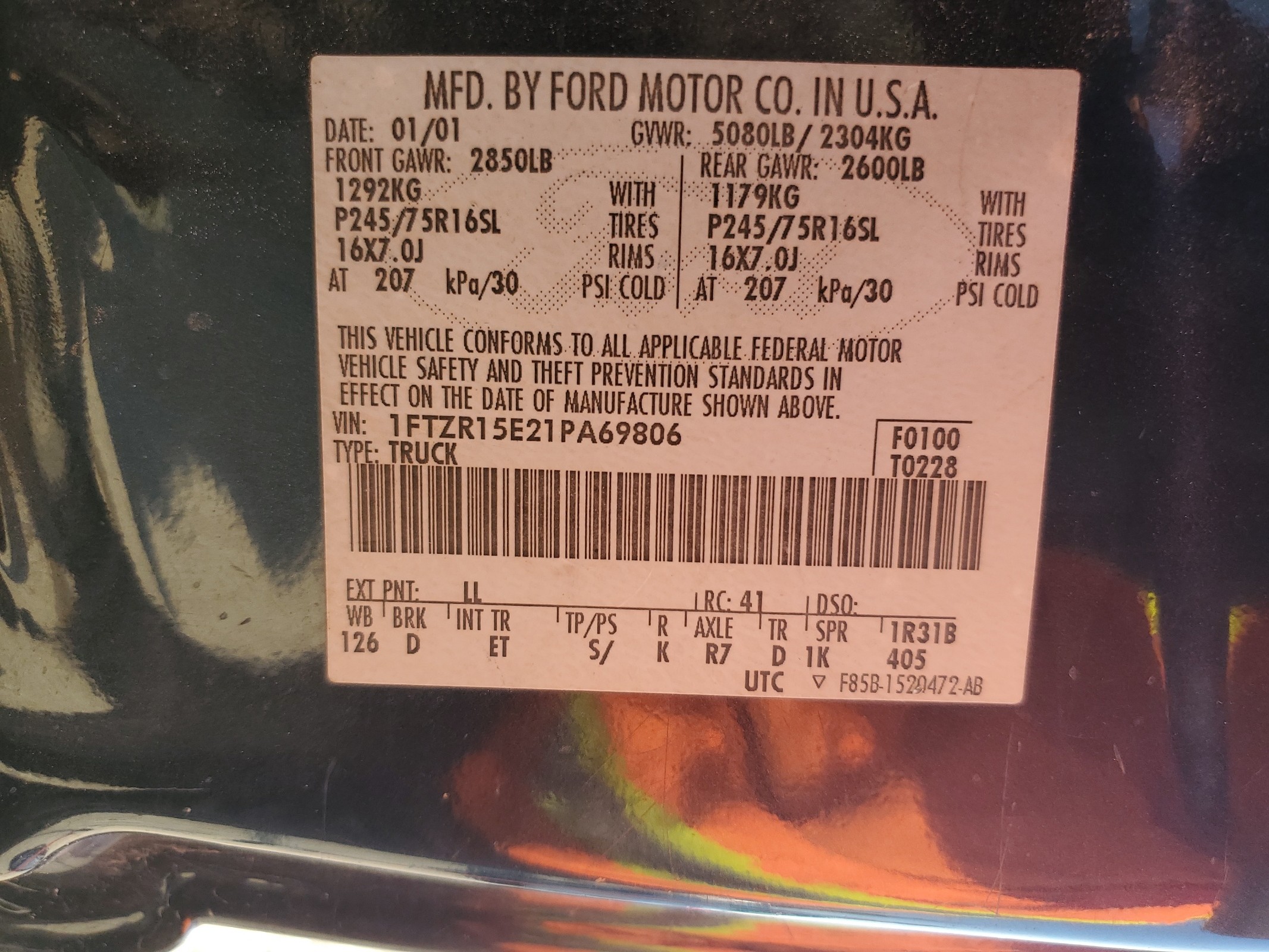 1FTZR15E21PA69806 2001 Ford Ranger Super Cab