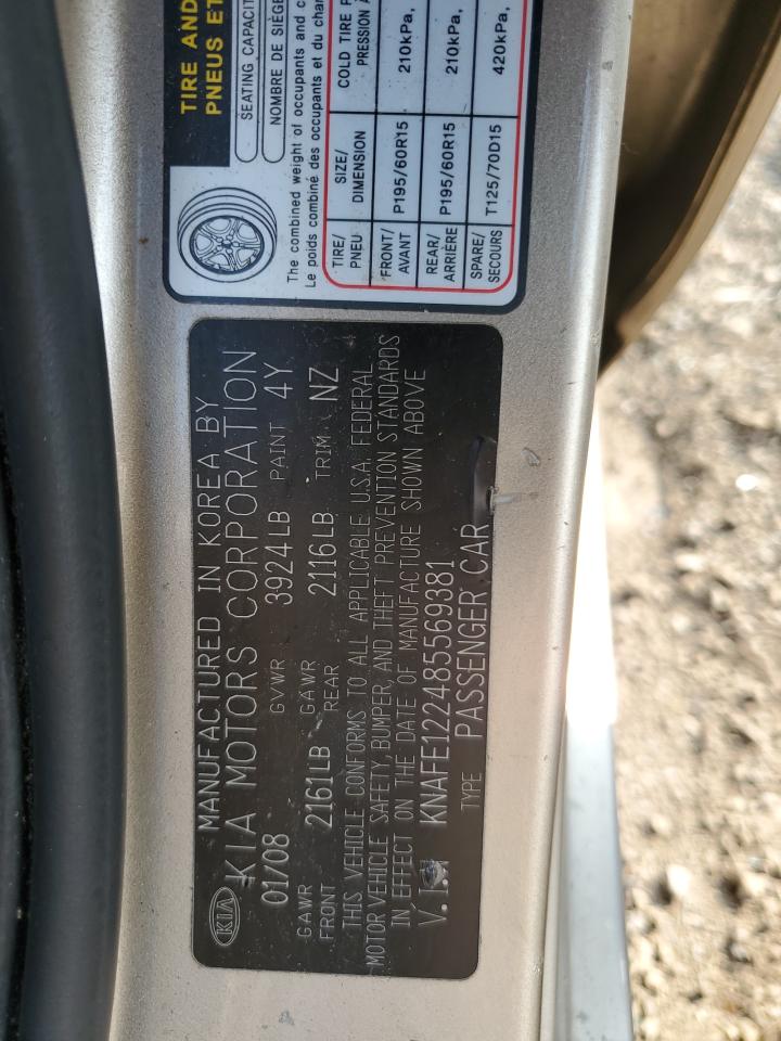 KNAFE122485569381 2008 Kia Spectra Ex