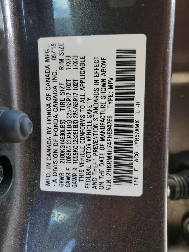 2HKRM4H74FH694269 2015 Honda Cr-V Exl