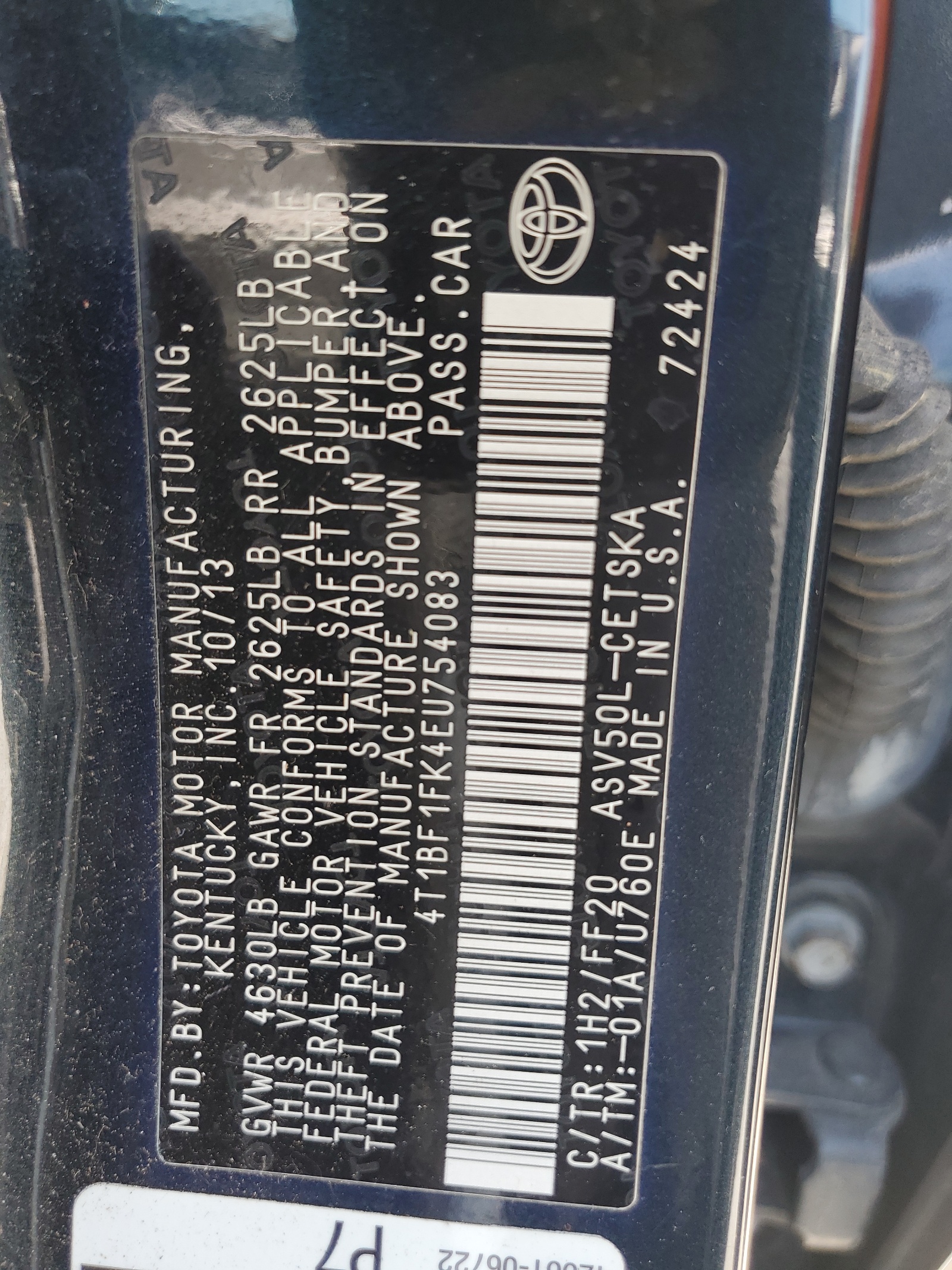 4T1BF1FK4EU754083 2014 Toyota Camry L