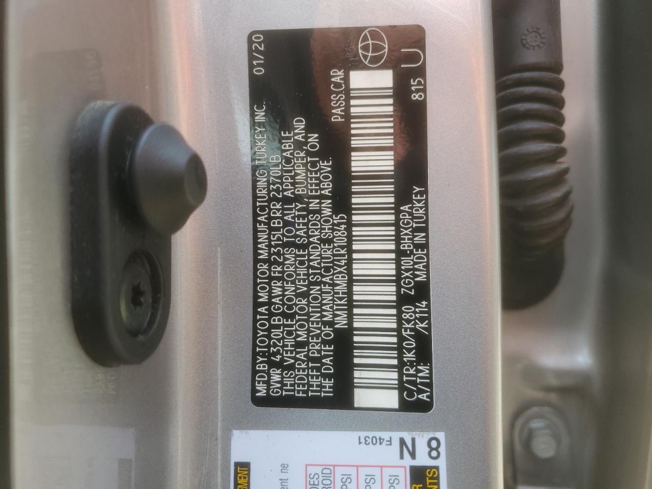 NMTKHMBX4LR108415 2020 Toyota C-Hr Xle