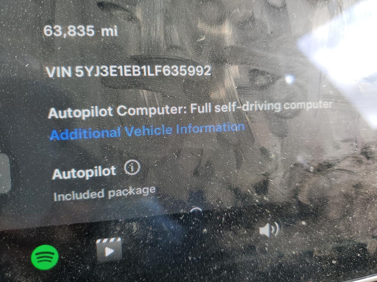 5YJ3E1EB1LF635992 2020 Tesla Model 3