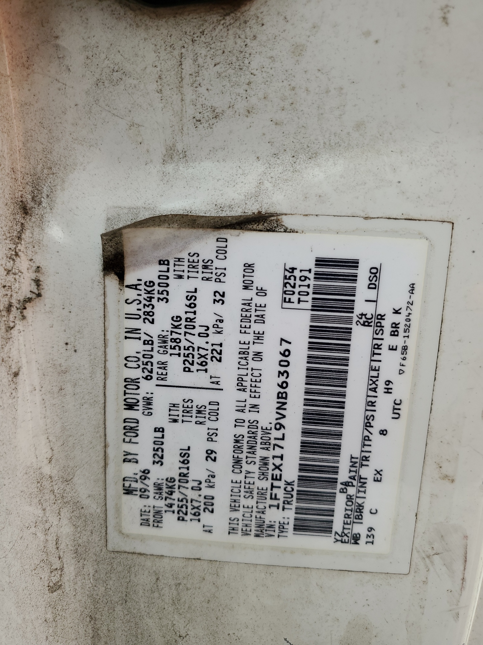 1FTEX17L9VNB63067 1997 Ford F150