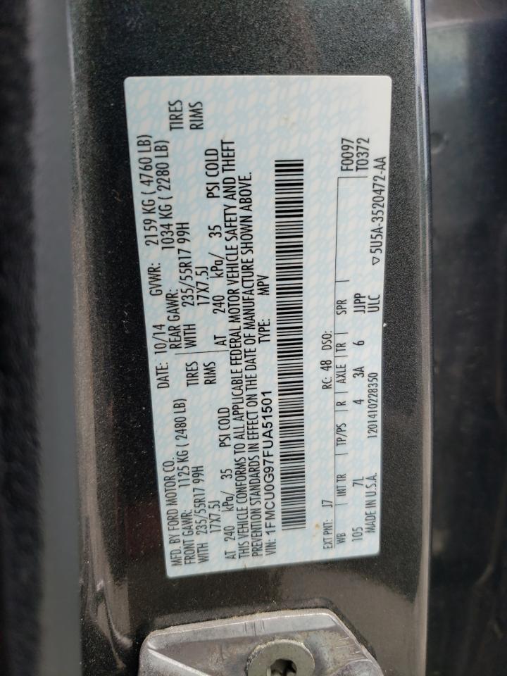 2015 Ford Escape Se VIN: 1FMCU0G97FUA51501 Lot: 66221724