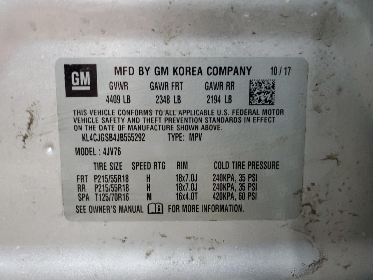 2018 Buick Encore Essence VIN: KL4CJGSB4JB555292 Lot: 66021434